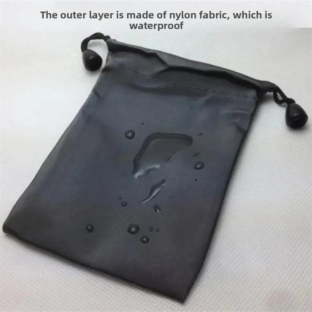 Oxford Waterproof  Dustproof Drawstring Bag Black Polyester Bag Headset Data Cable Pouch Drawst  Sporting Goods Pouch Organizer