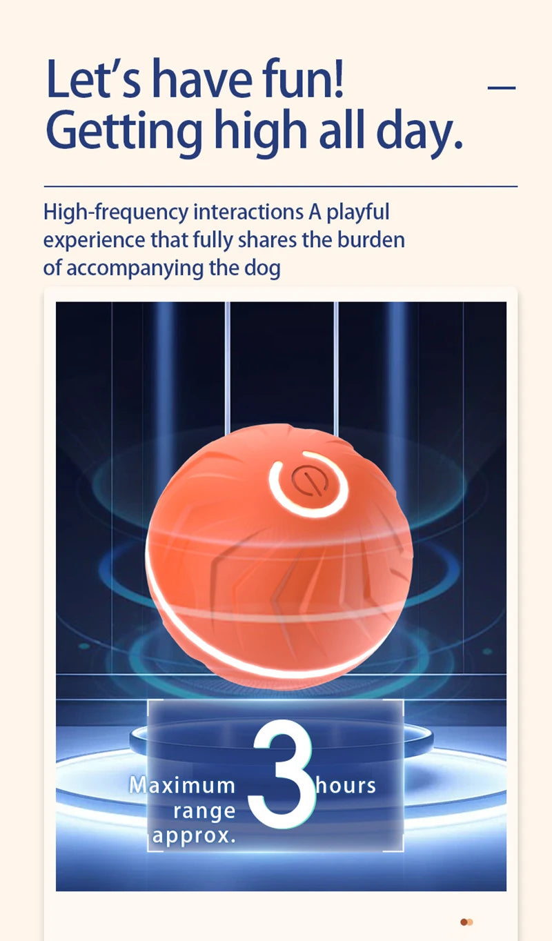 Smart Gravity Bounce Ball Dog Toy Ball Pet Toy Ball Random Jumping and Rolling Battery Life 4 Hours Large Small Dog Toy