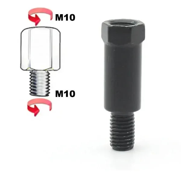 Longer Extension Black Motorcycle Rear Mirror Adapter M8 8mm M10 10mm Anti Clockwise Right Left Hand Thread Changing Screw