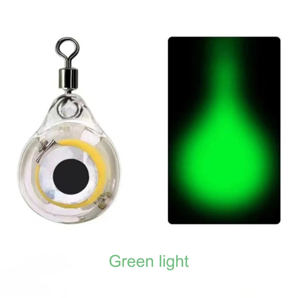 10Pcs Fishing Lure Light Mini Eye Shape Underwater Night Light Lure Battery Powered Lighted Flasher Bait for Seawater Freshwater