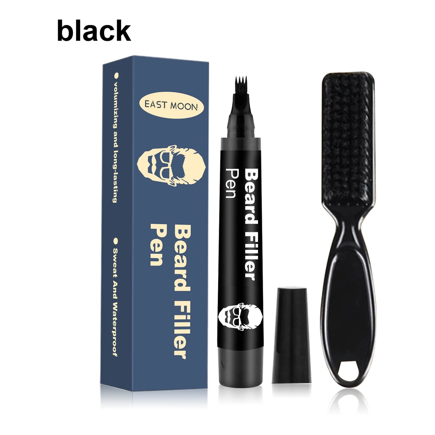 Beard Pen Filler Penci With Brush Kit Waterproof Long Lasting Repair Moustache Coloring Shaping Tools Hair Eyebrow Pencil