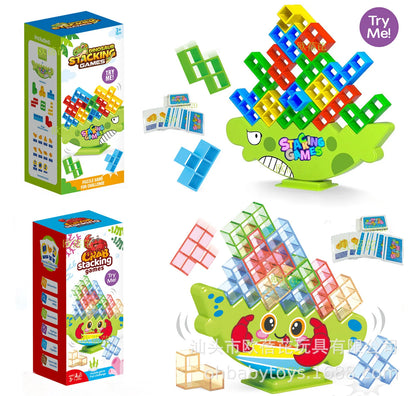 Stacking Game Dinosaur building blocks party game toy Stacked High Tetris Block Desktop Balance Block Stacked Puzzle Board Game