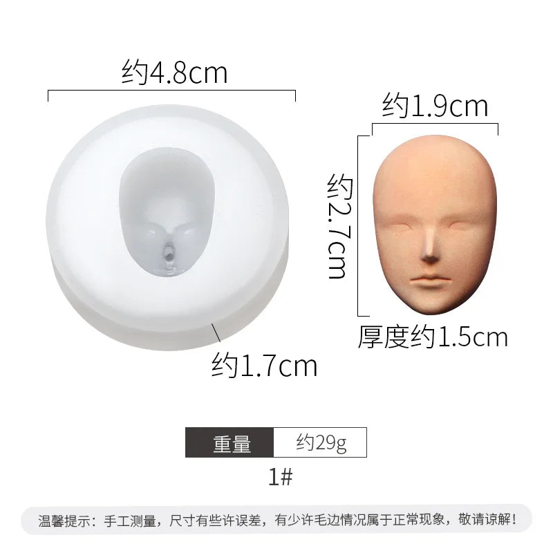 3D Baby Face Silicone Molds Human Facial Mould DIY Doll Modified Polymer Clay Fondant Cake Decor Action figure Handmade Mold