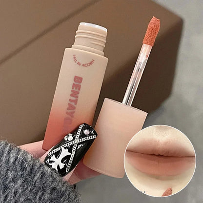 BENTAYGA Autumn Velvet Lip Mud — Matte Finish, Skin-Tone Enhancing Lip Tint, Versatile Nude Makeup, Budget-Friendly for Students