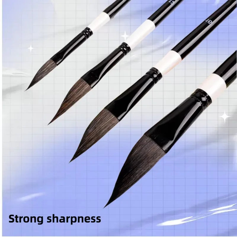 4pcs Pull Wire Paint Brush Set - Nylon Knife-Shaped Watercolor Pen for Gouache, Acrylic & Fine Detail Art