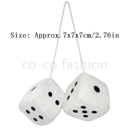2pcs Plush Dice Toys Velvet Pendants Car Hanger With Suckers Stress Relief Squeeze Cube Fluffy Stuffed Decoration Eid Amagi