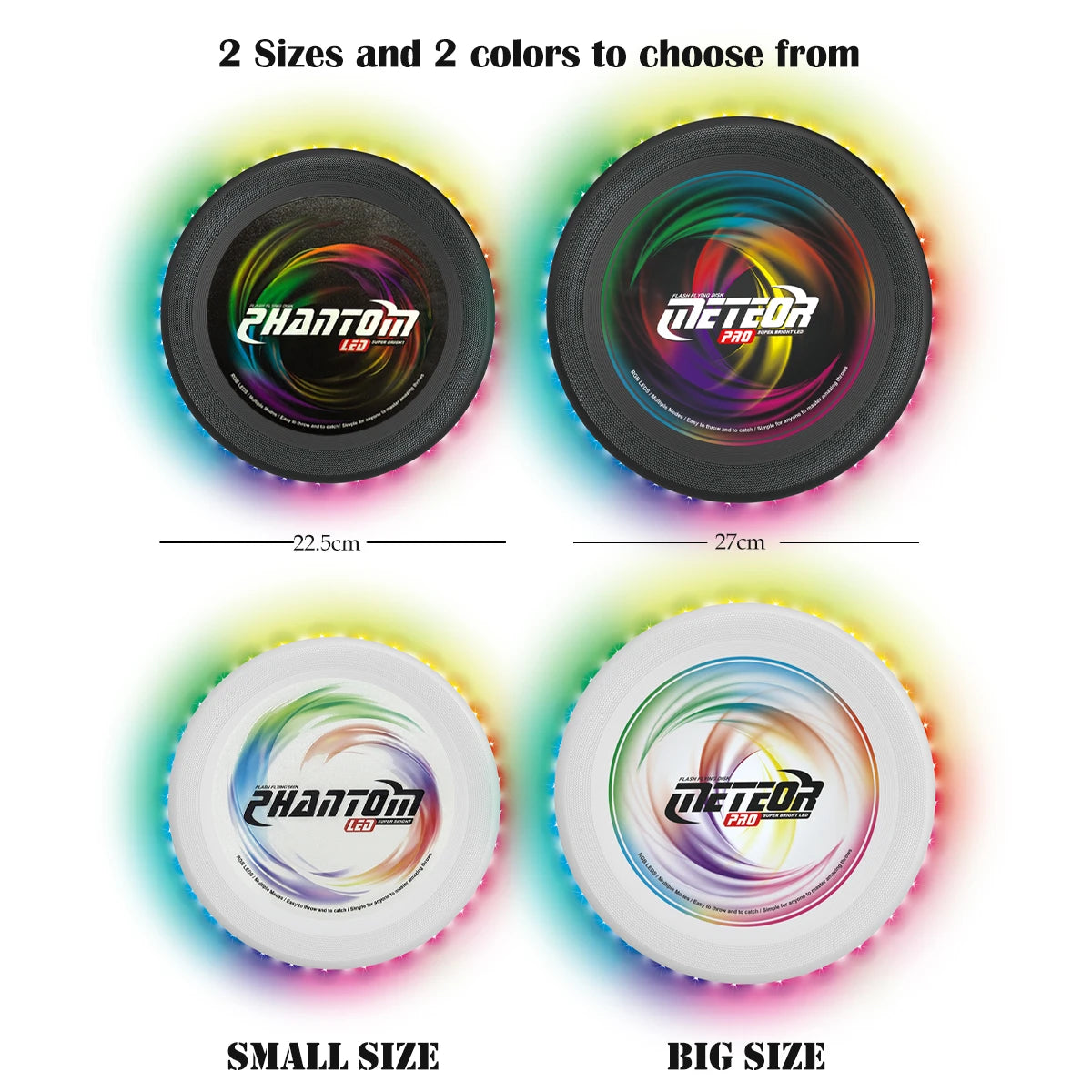 LED Flying Disc, Noctilucence Colorful Outdoor Leisure Toys Various Lighting Changes Lightweight and Fun Sport Game Gifts