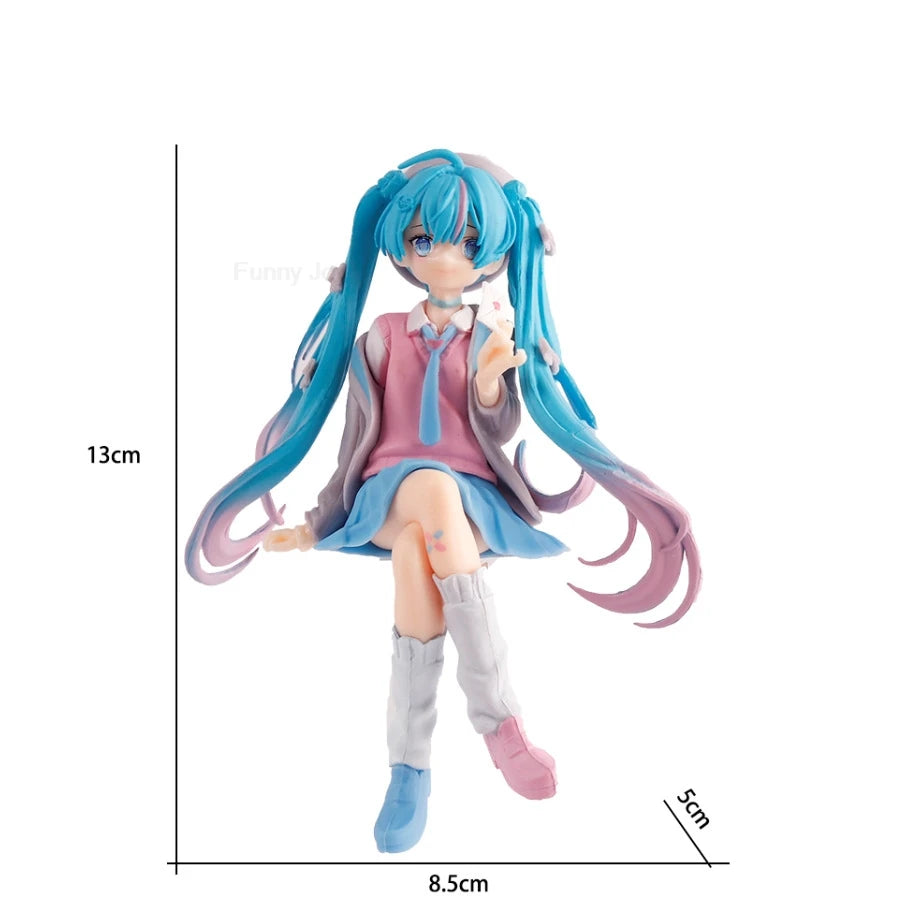Anime Figure Cherry Blossoms Dress Action Figures Kawaii Swimsuit Vocaloid PVC Collectible Model Toys Girl Gift