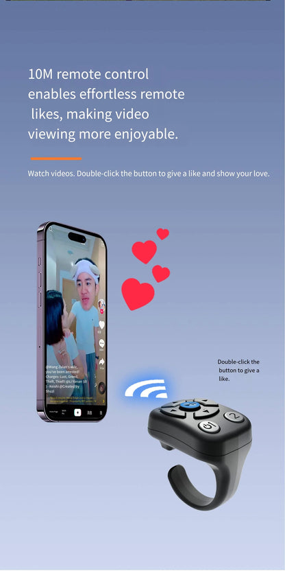 Wireless Automatic Clicker Remote Control Page Turner Continuous Click Device for eBooks Wireless Selfie Button Scroll Function