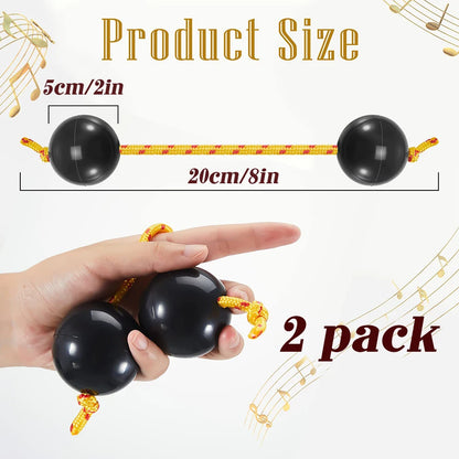 2pcs Kashaka Rhythmic Balls,Portable Kashaka Rhythmic Shaker,Single Hand Percussion Instruments,For Kid Adults Beginners