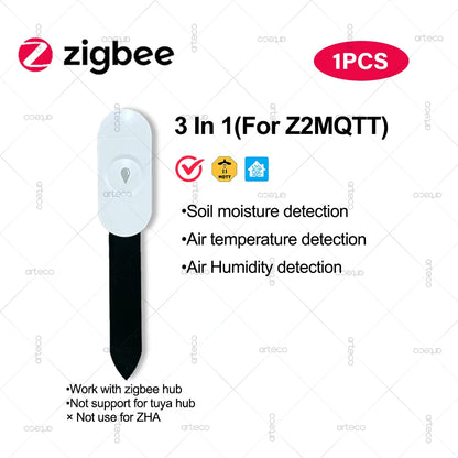 Zigbee Soil Moisture Sensor Temperature Humidity Luminance Detection Smart Soil Tester Moisture Sensor For Tuya APP Zigbee2MQTT