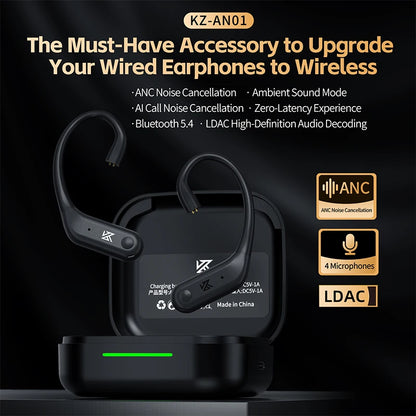 KZ AN01 Wireless Bluetooth 5.4 Cable Ear Hook With Charging Case For KZ Castor PRO PR2 PR3 ZSXPRO ZVXPRO Krila