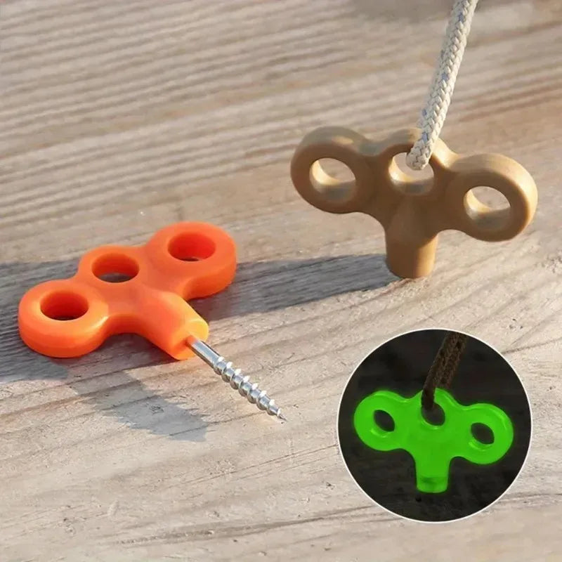 Outdoor Camping Deck Nail Tent Pegs Screw Nail , Lightweight Windproof Rope Fixing Nail, Hiking Campsite Supplies