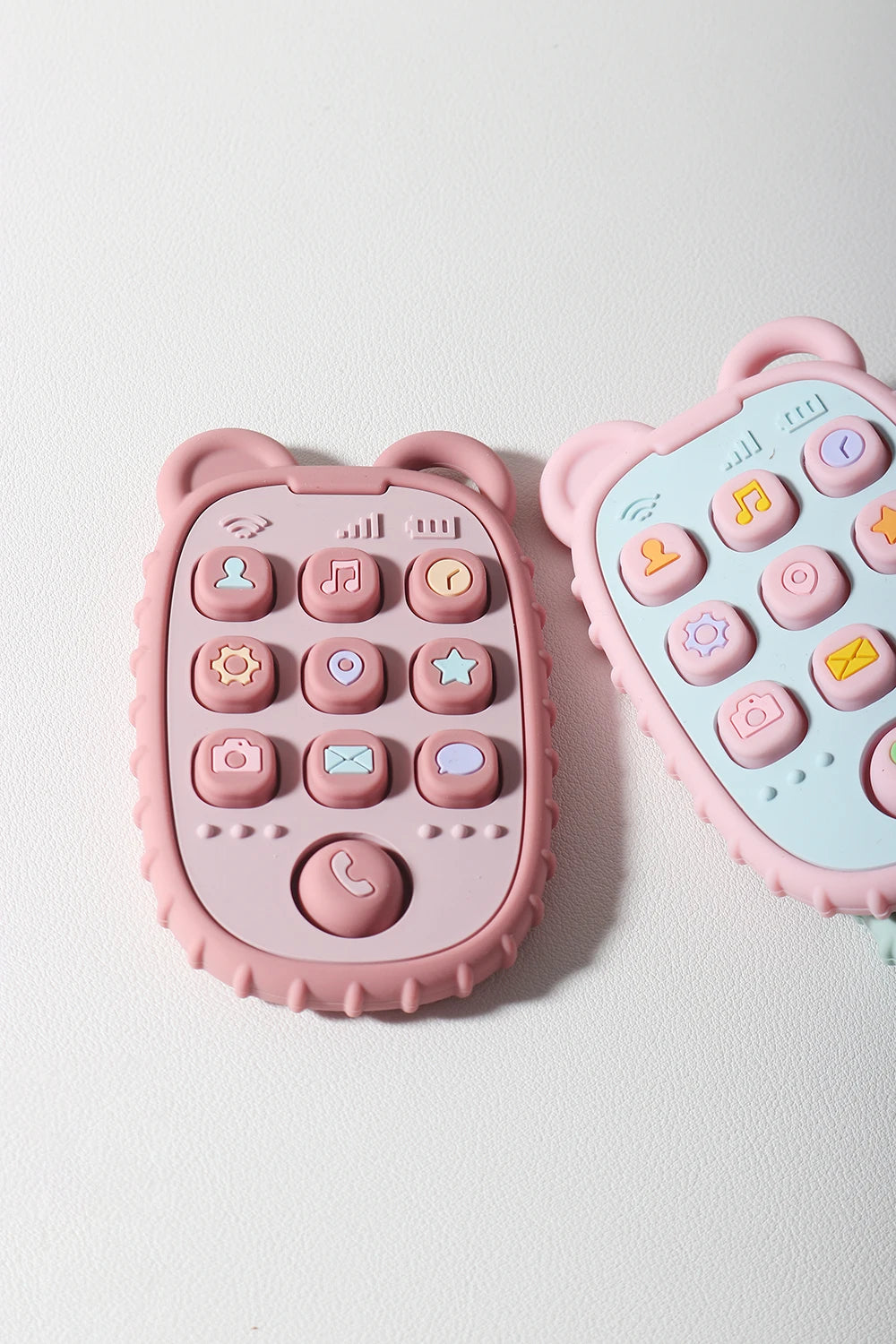 New Baby Teether Mobile Phone Shape Silicone Teether Teething Toy Kids Sensory Educational Toy Baby Gift Set