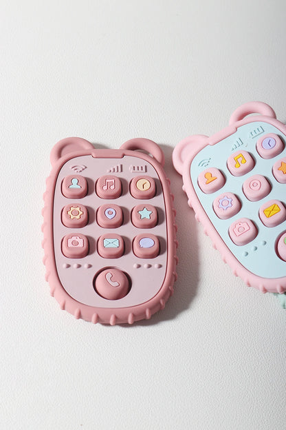 New Baby Teether Mobile Phone Shape Silicone Teether Teething Toy Kids Sensory Educational Toy Baby Gift Set