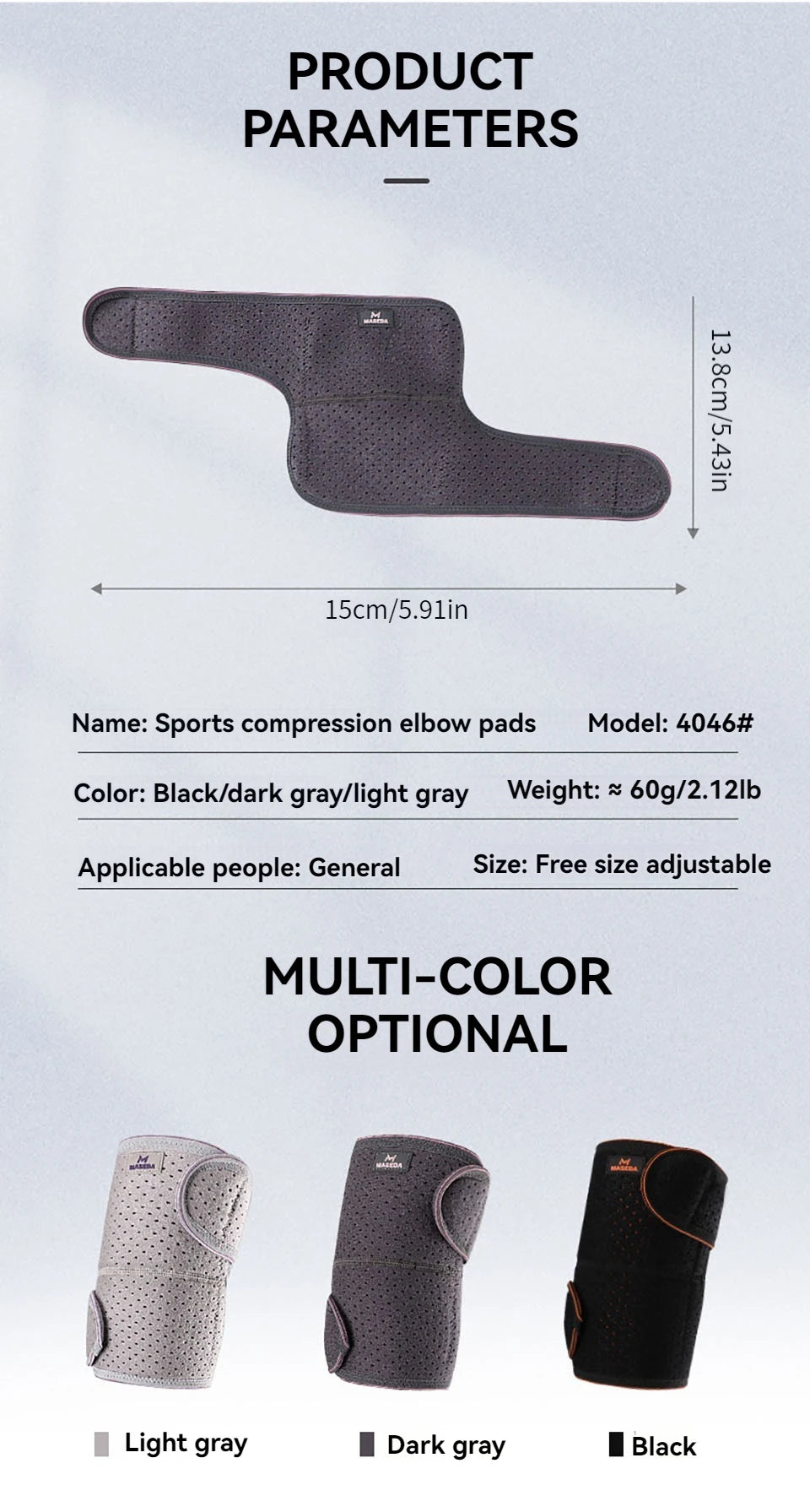 GOBYGO 1Pcs Sports elbow Pads Arm Warmers Strap Protector Elbow Protector Comfortable Breathable Fitness Arm Sleeves Men Women