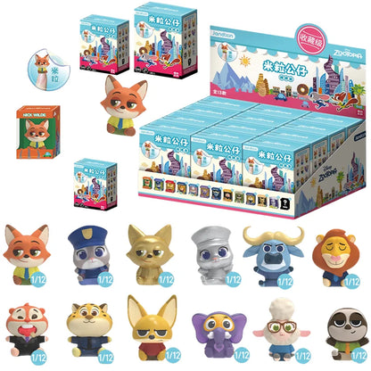 JANDOOM Disney Zootopia Judy Hopps Nick Wilde Bogo Clawhauser Anime Figur Model Rice Grain Doll Blind Box Toys Birthday Gifts