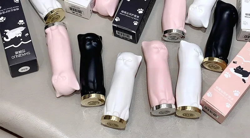 SHAQINUO Meowoqinqin Moisturizing Color Lip Balm, anti-dryness and crack fade lip lines Student Moisturizing lipstick