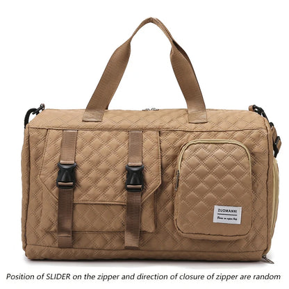 Durable Nylon Travel Duffle Bag, Portable Sports Gym Bag for Overnight Trips Shoulder Duffel Training Bag, Spacious Argyle