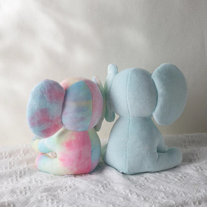 25cm/9.84in Soft Elephant Plush Stuffed Animal - Cute Fluffy Colorful Plush Toy (Multiple Colors: Pink/Blue/Purple/Rainbow) - Id
