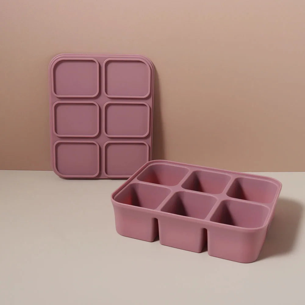 Baby Ice Cube Tray Silicone with Lids Flexible Ice Molds for Beverages,Baby Food Storage Mould, BPA-free