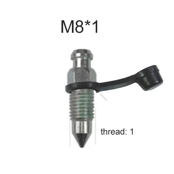 Motorcycle Brake Pump Calipers Exhaust Bleed Screw M8 M10 1.25 1.0 Picth with Rubber Dust Cap for Moped Scooter