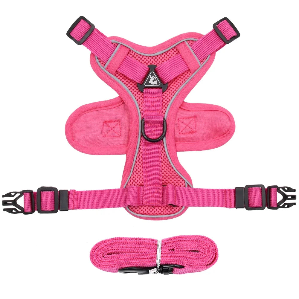 Cat Harness and Leash Set for Small to Large Cats Adjustable Cat Vest Harness Reflective Trim Universal Cat Leash and Harness
