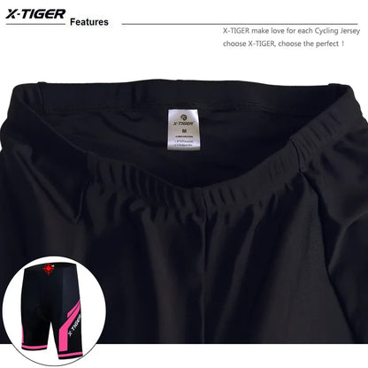 X-TIGER Women Cycling Shorts 5D Gel Padded Shockproof MTB Mountian Bicycle Shorts Road Racing Bike Shorts Summer Outfit Clothing
