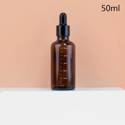 5ml-100ml Dropper Bottles With Scale Reagent Eye Drop Amber Glass Aromatherapy Liquid Pipette Bottle Refillable Bottles Travel