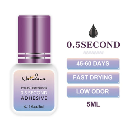 NATUHANA 5ml Professional Eyelash Extension Glue Fast Drying Strong Hold Low Smell Long Retention False Lash Adhesive