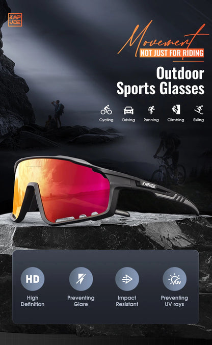 Kapvoe Cycling Glasses MTB Riding Running Sunglasses UV400 Skiing Fishing Climbing Goggles Man Woman Bike Bicycle Eyewear