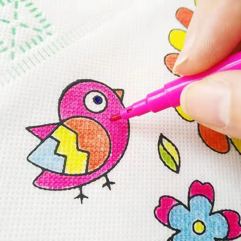 1-10pcs Sets DIY Graffiti Bag with Markers Handmade Painting Non-Woven Bag for Children Arts Crafts Color Filling Drawing Toys