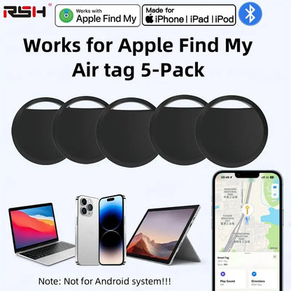 5-pack Smart Air tag(only IOS),Work with Apple Find My (iOS only), GPS Global positioning Smart tracker for key bag car wallet
