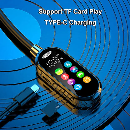 Color Screen Bluetooth 5.4 Earphones Neckband Headphones Wireless Headsets Noise Reduction Earbuds for Live Earphone Monitor