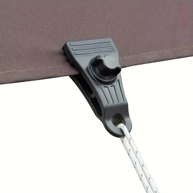Tent Clips & Carabiner Set, Windproof Reinforced Clamps for Canopy Rainfly Fixing, Outdoor Use