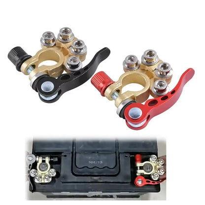 1 Pair/2 Pieces 12V 24V Car Battery Terminals Quick Disconnect Car Wiring Harness Connector Wire Cable Cut-Off Connector Car Accessories