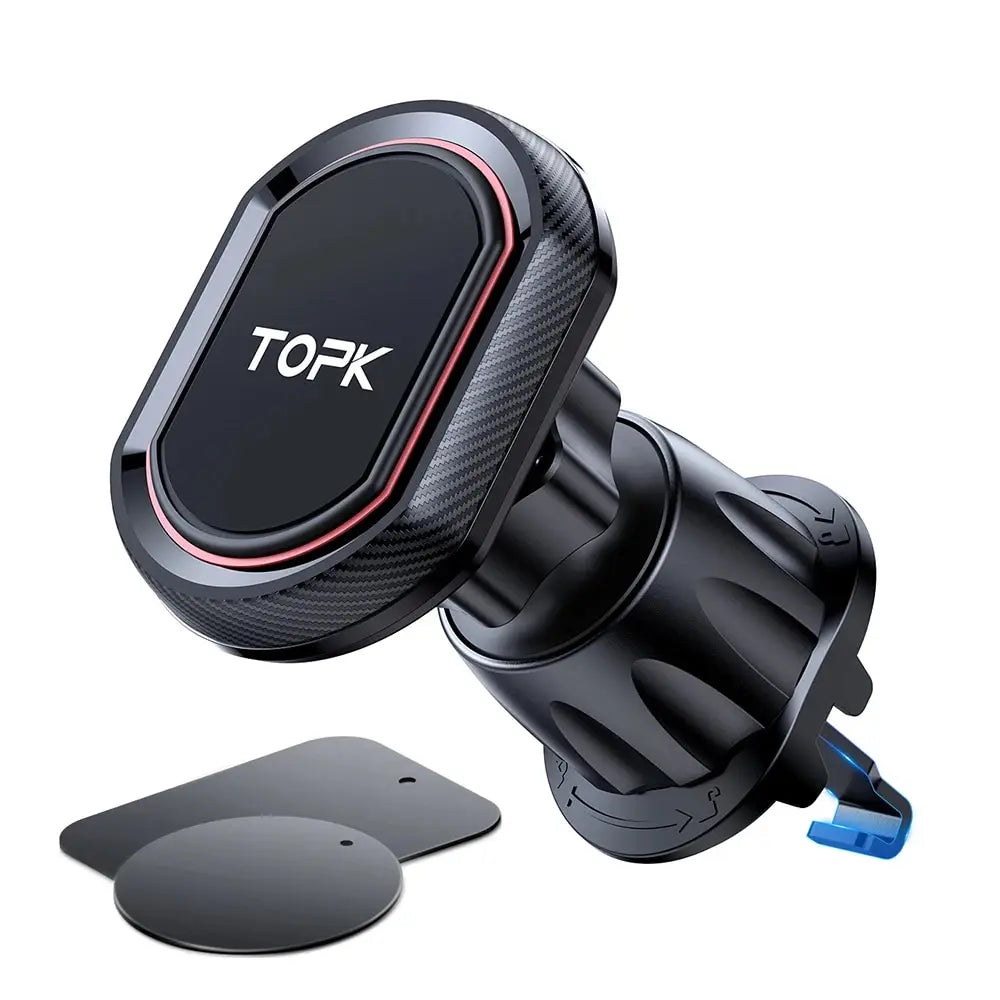 TOPK Magnetic Car Phone Holder,Upgraded N52 Super Strong Magnetic Cell Phone Mount for Car Air Vent Compatible with All Phones