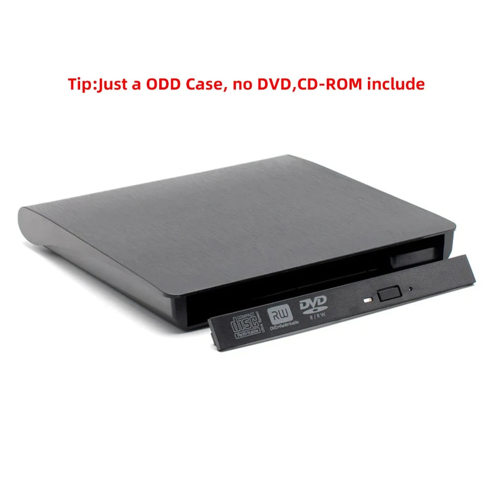 Drive Enclosure 12.7/9.5mm USB 3.0 Type C SATA External DVD CD-ROM RW Player Optical Drives Enclosure Case for Laptop PC Desktop