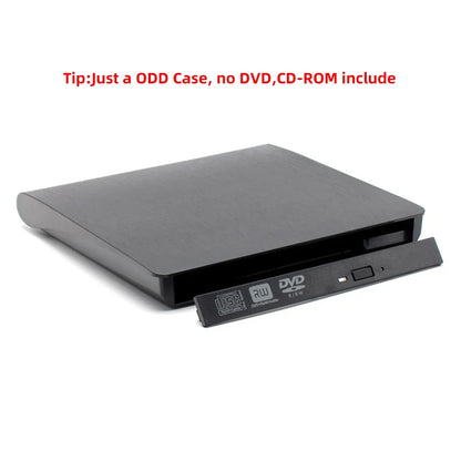 Drive Enclosure 12.7/9.5mm USB 3.0 Type C SATA External DVD CD-ROM RW Player Optical Drives Enclosure Case for Laptop PC Desktop