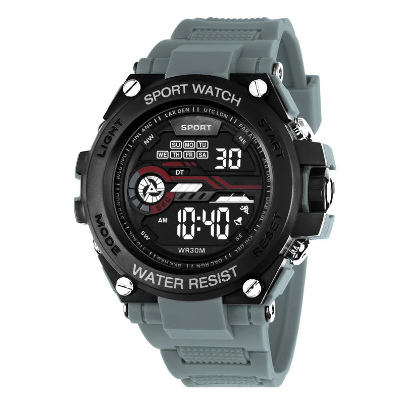 Simple outdoor sports student electronic watch, fashionable multi-functional luminous LED electronic watch