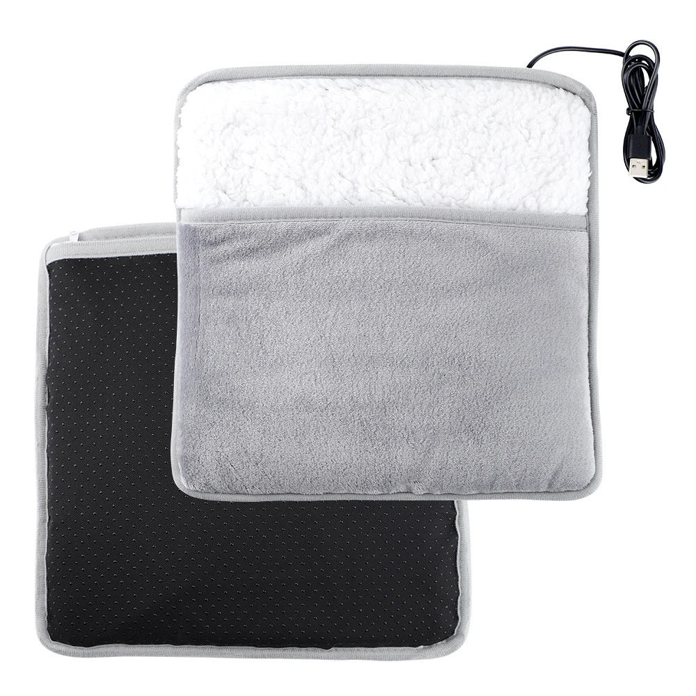 Foot Warmer USB Foot Heater Thermal Foot Heating Pad Soft Plush Warm Foot Cover Electric Heating Feet Warmer for Home Bedroom