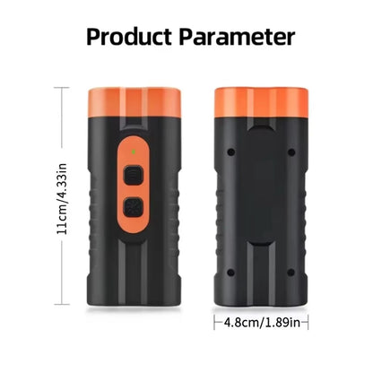 2025 Dual Head Ultrasonic Dog Repeller USB Rechargeable High-Power Anti-Bark Training Device with LED Flashlight
