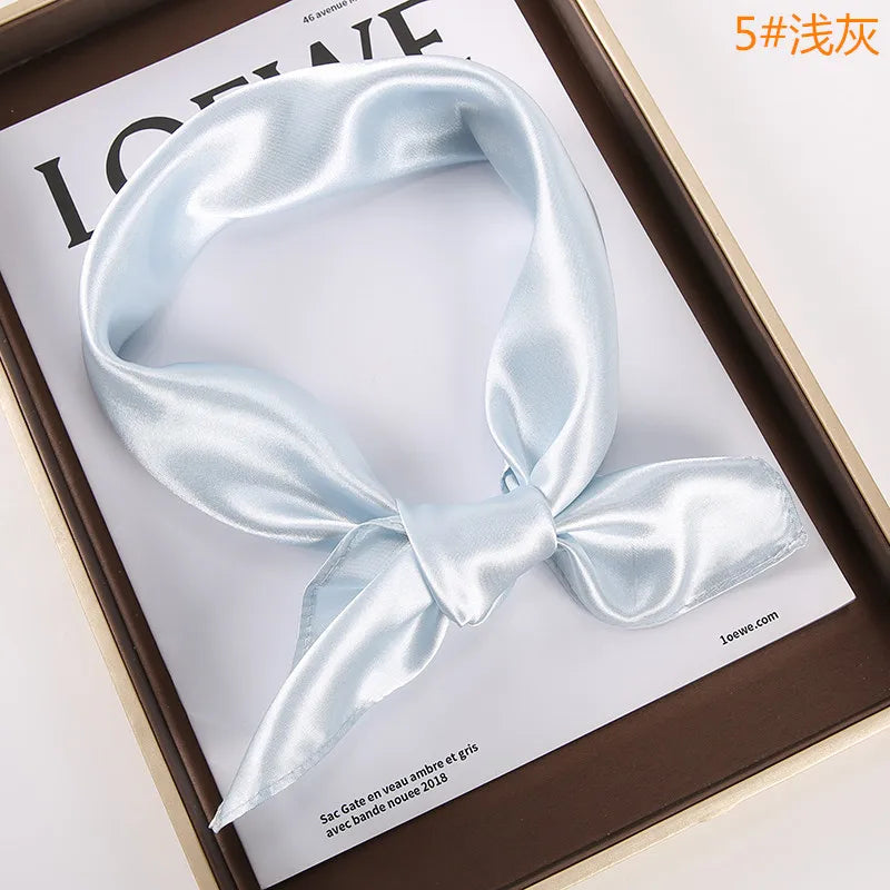 New Solid 60x60cm Square Scarf Single Imitation Silk Bright Light And Satin Performance Scarves Party Gift