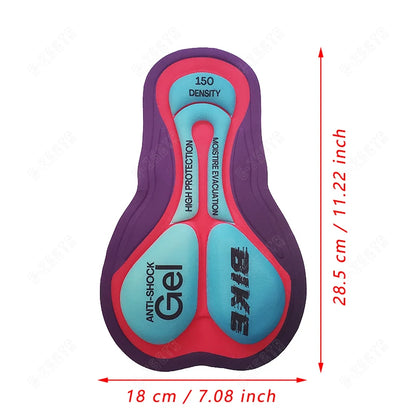 Men Cycling Gel Pad 9D Shockproof Pink Cushioned Pad Women Breathable Hole Riding Base Cushion 12D 19D 20D Moto Silicone Gel Pad