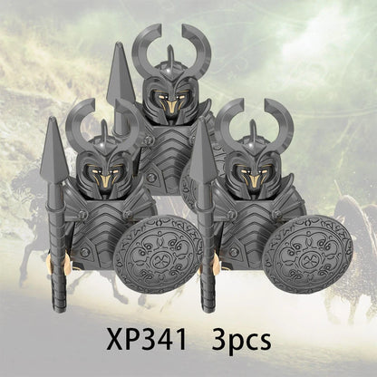 3pcs Lord Rings Elves Orcs Army Dwarf Rohan Mini Action Toy Figures Building Blocks Assembly Toys for Kids Birthday Gift