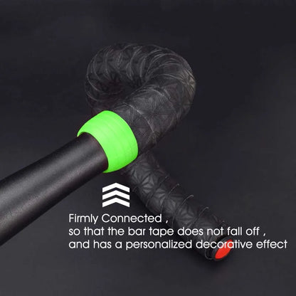 2pcs Road Bicycle Handlebar Strap Tape Fixing Silicone Ring Anti-Slip Rubber Sleeve Loops High Elastic Handlebar Tape Fixed Ring