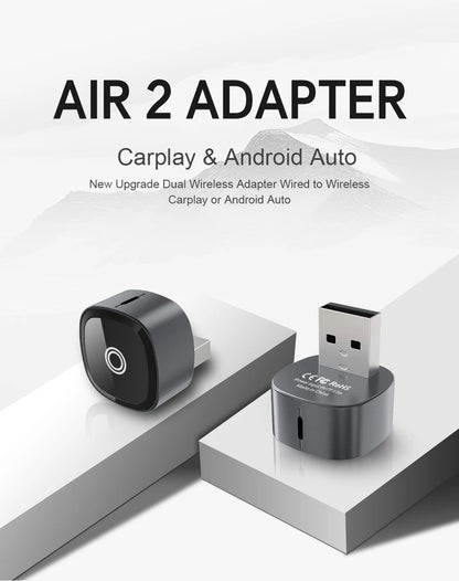 XUDA 2in1 Wireless CarPlay Adapter Android Auto AI Smart Box Car Intelligent Systems For VW Toyota Nissan Honda Ford Benz