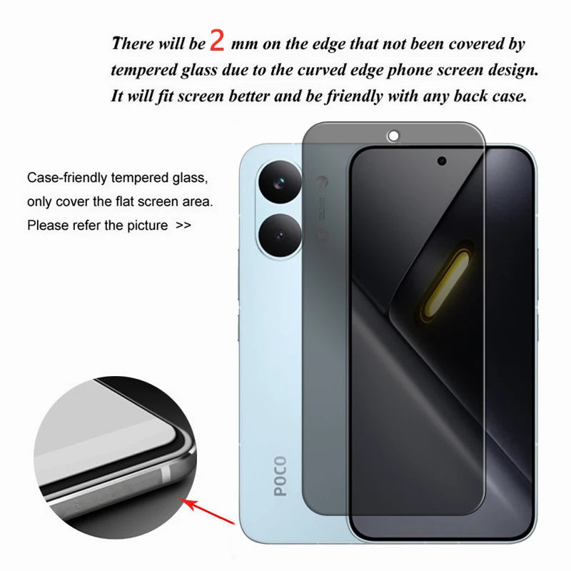 For Poco X8 Pro Max Glass For Poco X8 Pro Tempered Glass Anti Peep Privacy Screen Protector For Poco X8 Pro Max