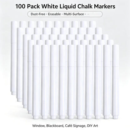 Liquid Chalk Erasable Pen 3-100Pcs White Marker for Glass Windows Blackboard Chalkboard Whiteboard Marker Drawing Chalk Pens
