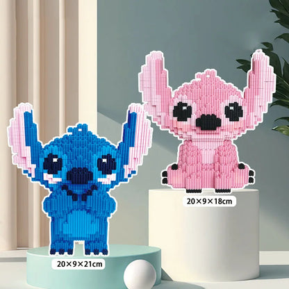21CM Cute Stitch Building Block Toys Small Particle Bricks DIY 3D Model Assembly Children's Building Block Toys Birthday Gift